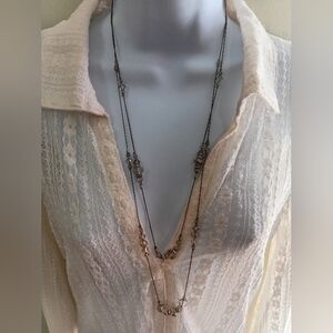 Chic Black and Silver Layered Necklace